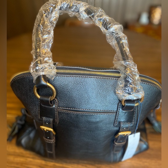 NWT Dooney & Bourke Black Tote Purse with Tassels - Picture 2 of 8